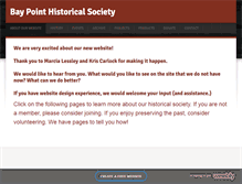 Tablet Screenshot of baypointhistoricalsociety.com